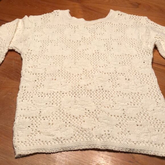 White Hand Knit Sweater - Picture 3 of 12